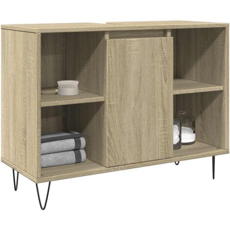 Mueble de baño madera de ingeniería roble  80x33x60 cm