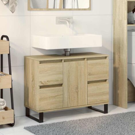 Mueble de baño madera de ingeniería roble  80x33x60 cm