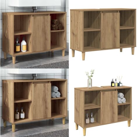 Mueble de baño madera de ingeniería roble artisian 80x33x60 cm - Mueble de baño - Madera de ingeniería