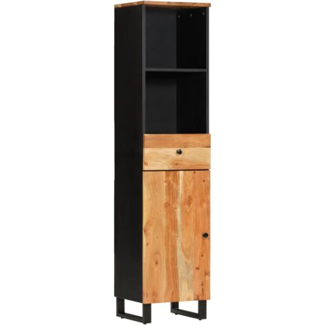 Mueble de baño madera maciza de acacia 38x33x160 cm  