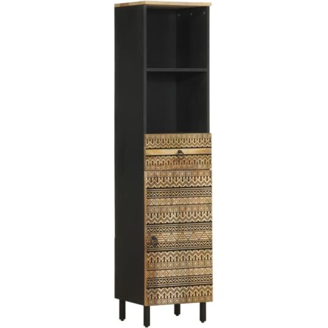 Mueble de baño madera maciza de mango 38x33,5x160 cm