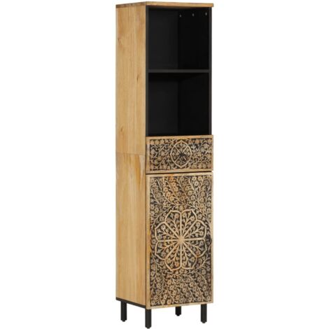 Mueble de baño madera maciza de mango 38x33x160 cm