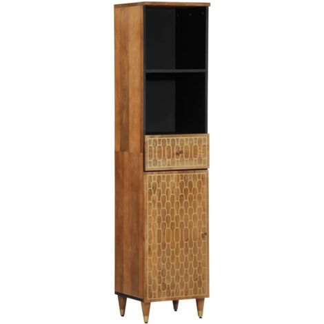Mueble de baño madera maciza de mango 38x33x160 cm