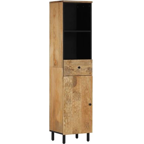 Mueble de baño madera maciza de mango 38x33x160 cm