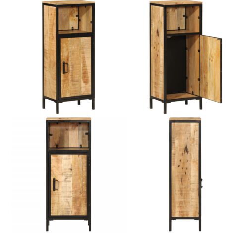Mueble de baño madera maciza de mango y hierro 40x27x90 cm - Mueble de baño - Madera maciza