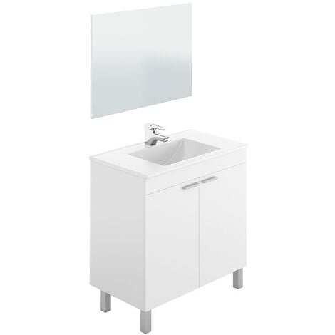 Mueble de baño blanco brillo 2 puertas 60x45 (LAVABO OPCIONAL)