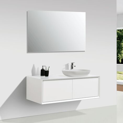 Mueble de baño MONTADO 120cm PALIO, blanco mate