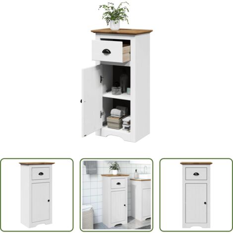 Mueble de baño -  Mueble de baño BODO blanco y marrón 44x30x90 cm