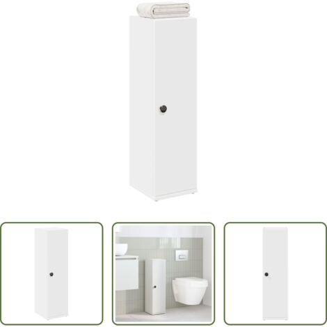 Mueble de baño -  Mueble de baño con portarrollos blanco 20,5x22x72 cm