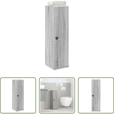 Mueble de baño -  Mueble de baño con portarrollos gris Sonoma 20,5x22x72 cm