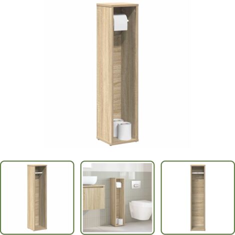 Mueble de baño -  Mueble de baño con portarrollos roble Sonoma 20,5x20x90 cm
