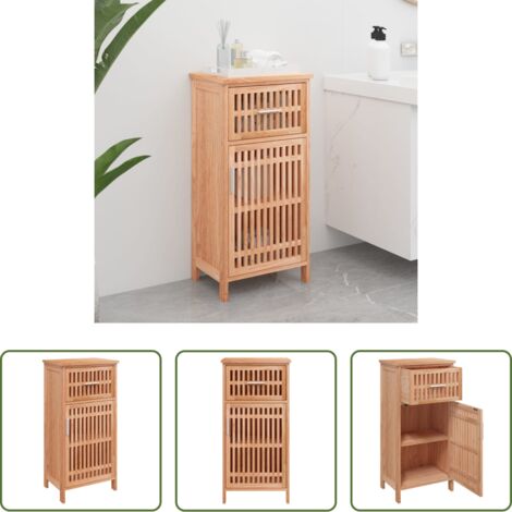Mueble de baño -  Mueble de baño madera maciza de nogal 42x29x82 cm