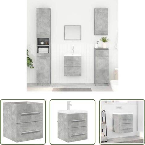 Mueble de baño -  Mueble de lavabo con cajón Gris Concreto 38,5 x 41 x 48 cm