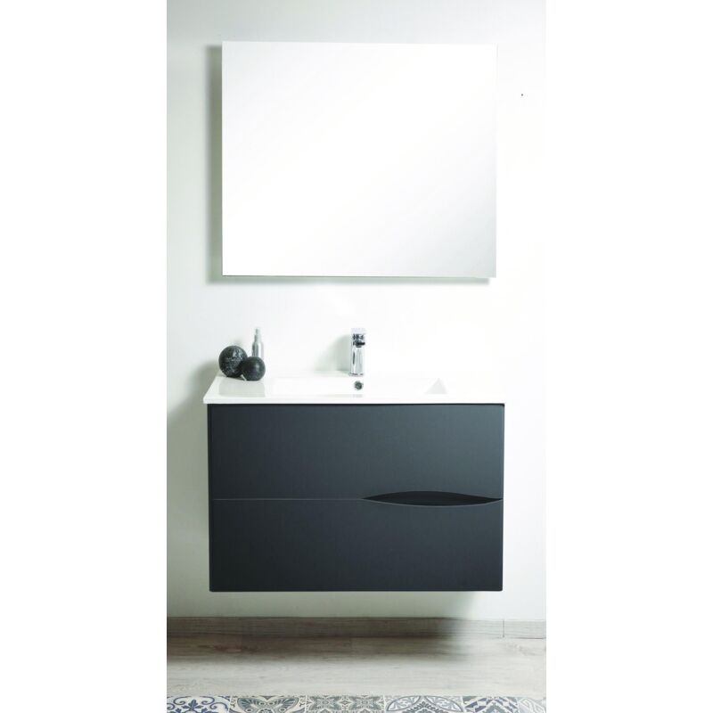 

Mueble de baño negro 2DOO 90 tacto suave Dimensiones 91,5x47x56,5 cm - NEGRO