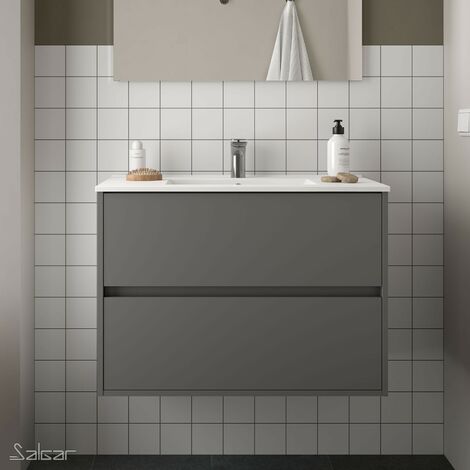 Mueble de baño Noja gris mate + lavabo