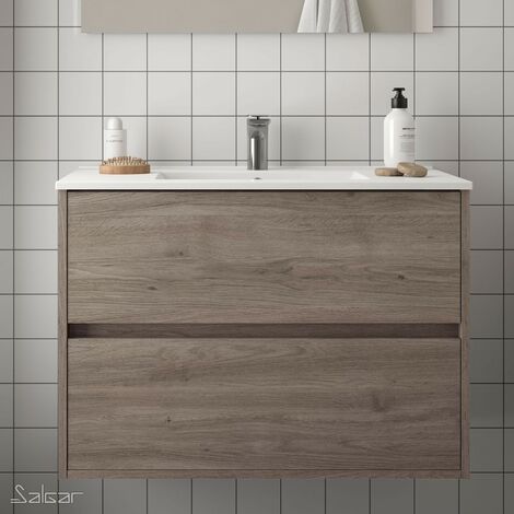 Mueble de baño Noja roble eternity + lavabo