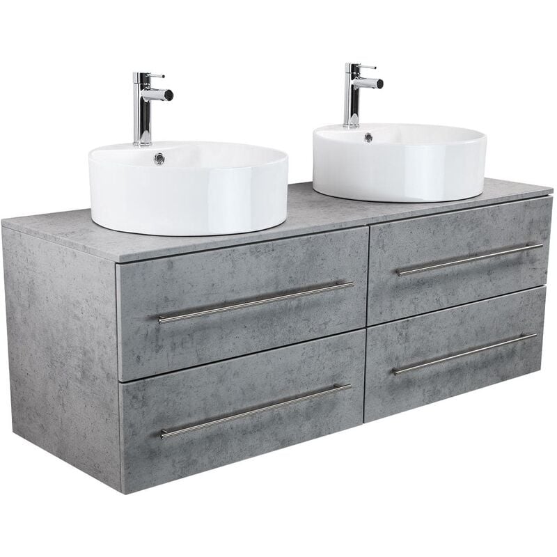 

Mueble de baño Novum XL Gris hormigón con lavabo