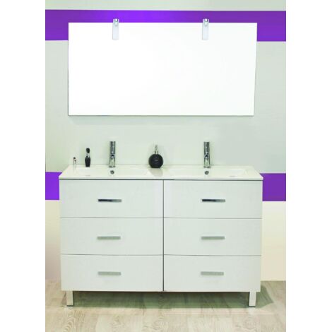 Mueble de bano para apoyar MONTE CARLO 120 blanco Dimensiones : 120x46,5x84 cm- Aqua+