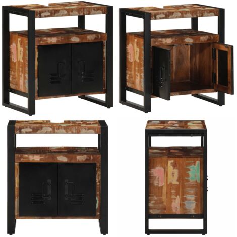 Mueble de baño para lavabo madera maciza reciclada 55x35x60 cm - Mueble de lavabo - Madera reciclada
