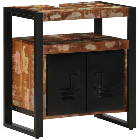 Mueble de baño para lavabo madera maciza reciclada 55x35x60 cm vidaXL