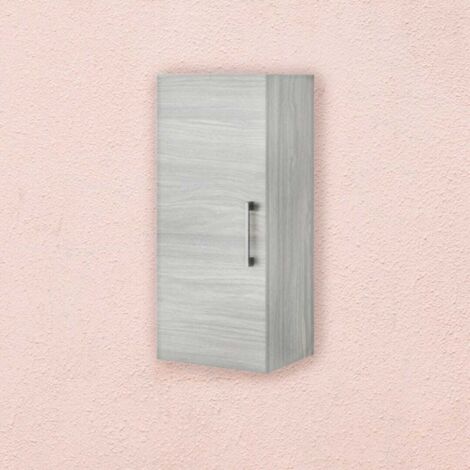 Mueble De Baño Roble Gris Efecto Madera 1 Puerta Reversible   Rimini