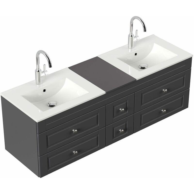 

Mueble de baño Roma XL Cottage lavabo doble Antracita