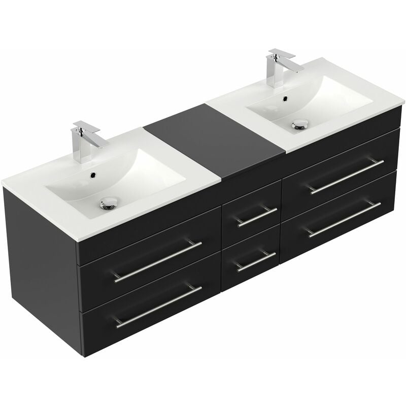 

Mueble de baño Roma XL Negro satinado
