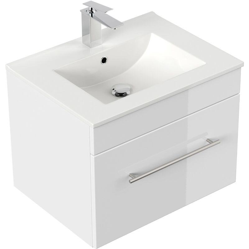 

Mueble de baño SANTINI 60 Blanco, frentes blancos brillo