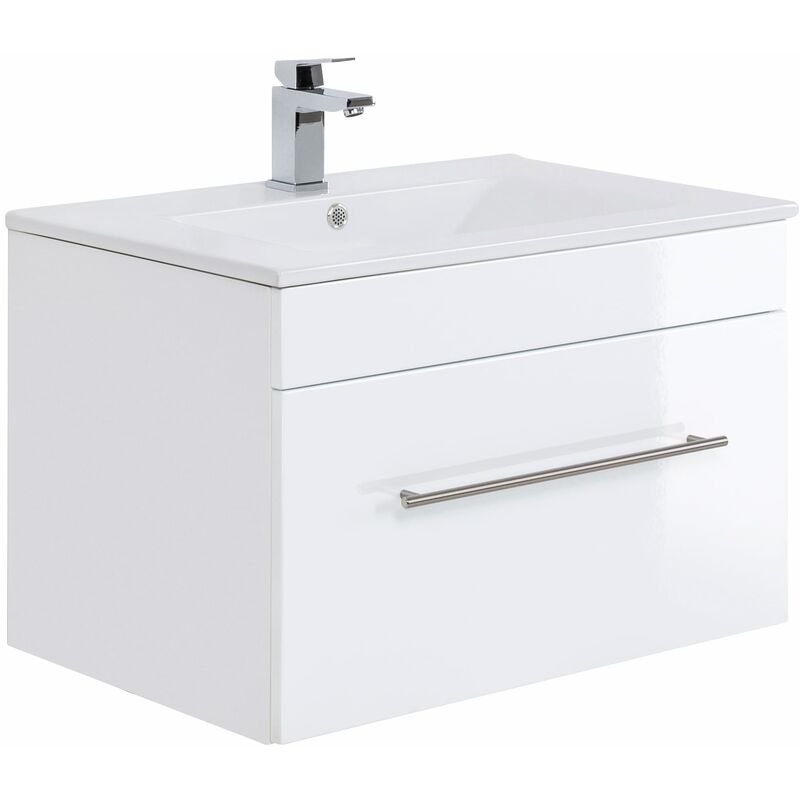 

Mueble de baño SANTINI 75 Blanco, frentes blancos brillo