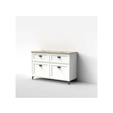 Mueble de baño sin lavabo Toscana en acabado color blanco, 92cm(alto) 120cm(ancho) 47cm(largo)