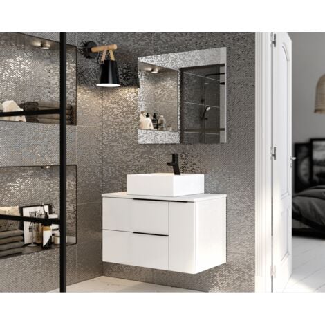 BERNSTEIN - Mueble de cuarto de baño TLB150 - 150x43x28cm - Sin lavabo  sobre encimera, Blanco brillante