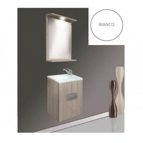 Mueble de baño suspendido Charlie con espejo blanco