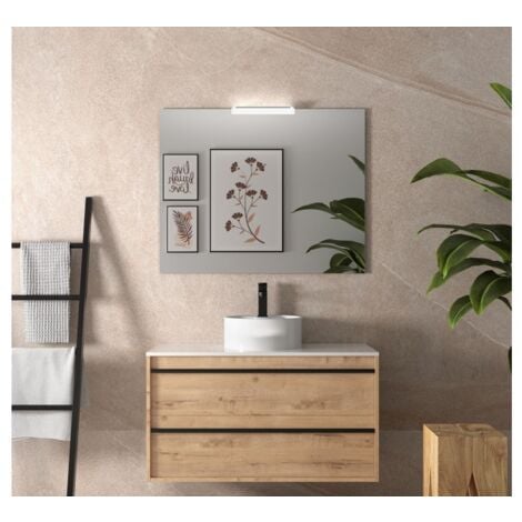 Mueble de baño suspendido de 100 cm en madera de roble ostippo con lavabo - Astoria - 100 cm Standard