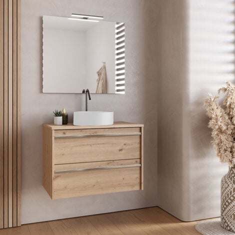 INVE 60 CM. 2 CAJONES BLANCO POLAR CON LAVABO DAMA NEGRO TIR. NEGRO