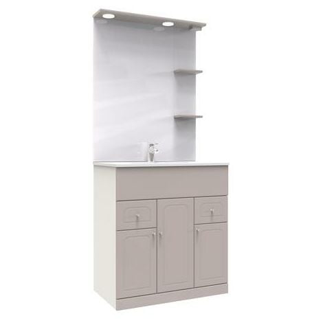 Mueble de bano TOLEDE 80 Topo Dimensiones : 81x46,5x183 cm - Aqua+