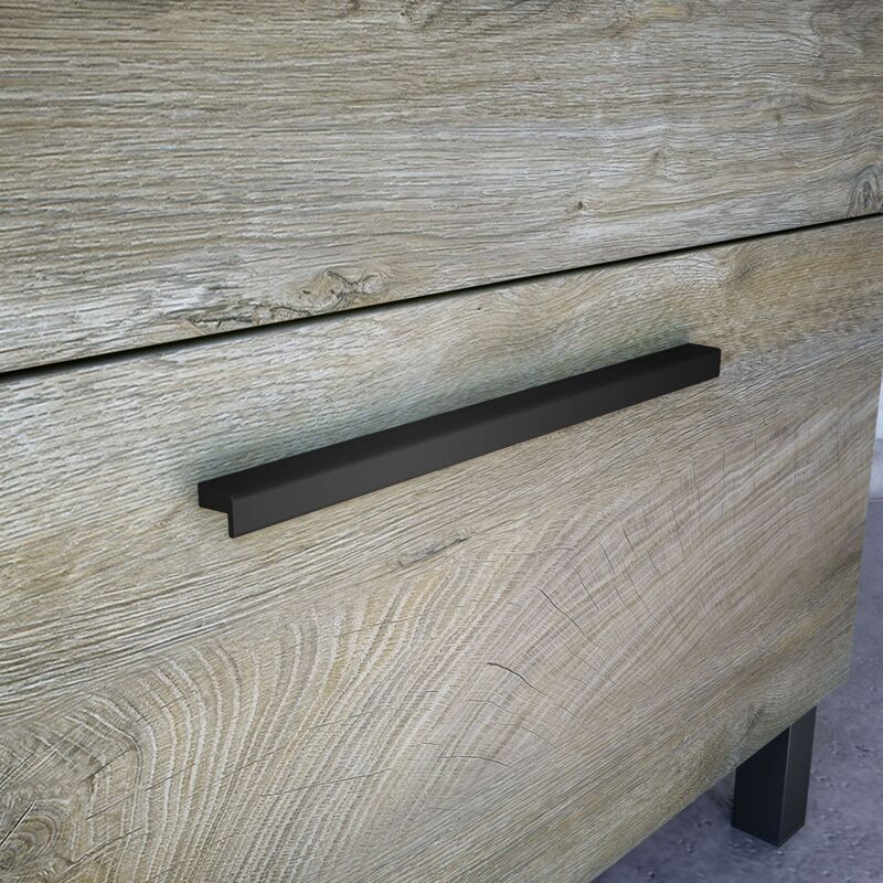 

Mueble baño Aseo + Espejo Roble Alaska 2 Puertas Industrial Moderno 50x40 cm con LAVAMANOS CERÁMICO