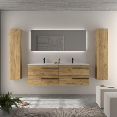 Mueble de Baño YARA 160cm Roble Lavabo Vilna Solid Surface
