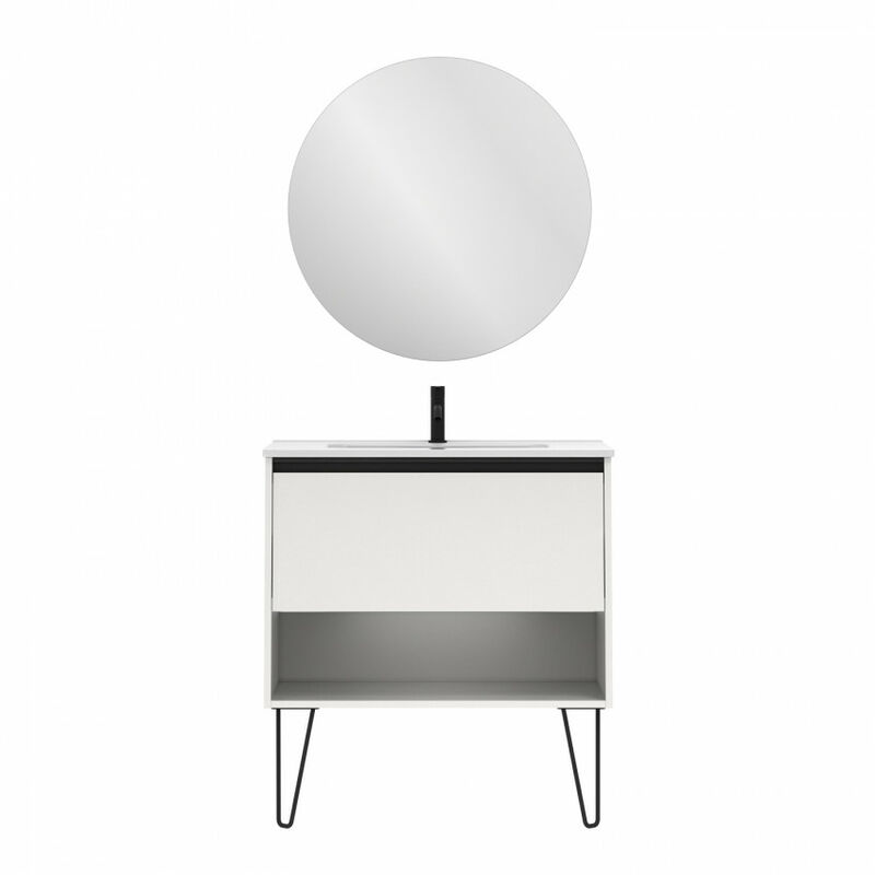 

Mueble de baño Amizuva Yoko 80 un cajón + hueco Blanco Brillo