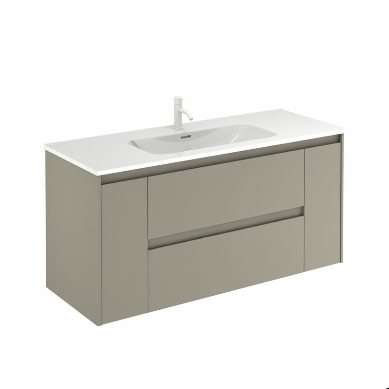 

Royo - Mueble de baño 120 Alfa 1 Puerta 2 Cajones y 1 Puerta Arena mate