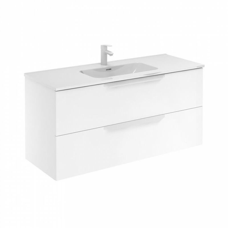 

Mueble de baño 120 Urban con Lavabo Enzo 2 cajones Blanco mate