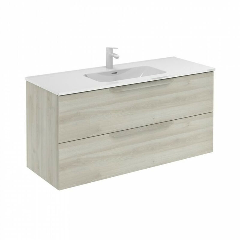 

Mueble de baño 120 Urban con Lavabo Enzo 2 cajones Blanco nature