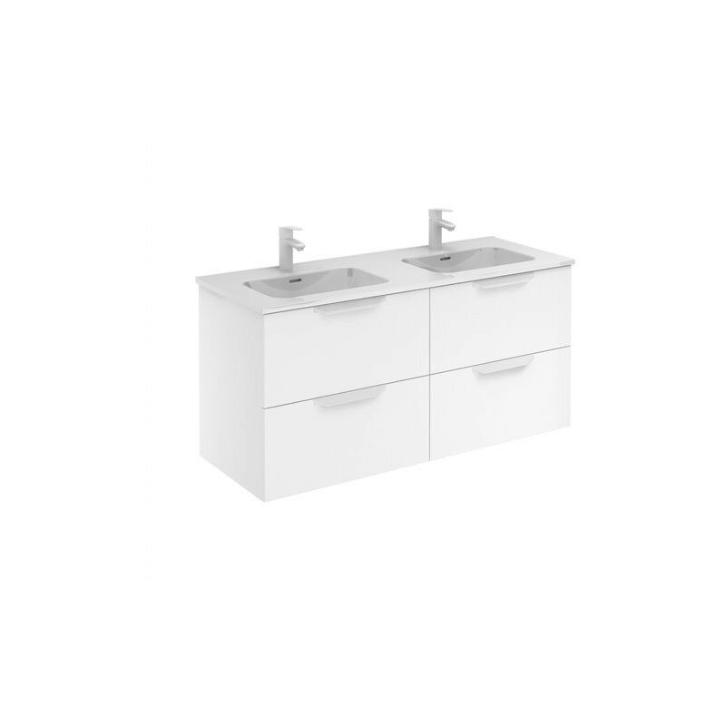 

Mueble de baño 120 Urban con Lavabo Enzo 4 cajones Blanco mate