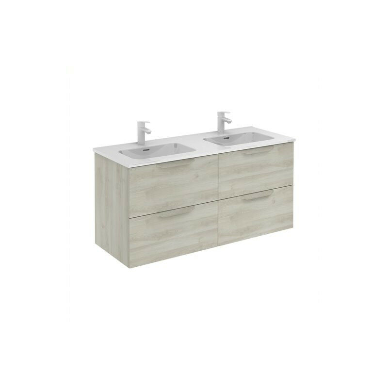 

Mueble de baño 120 Urban con Lavabo Enzo 4 cajones Blanco nature