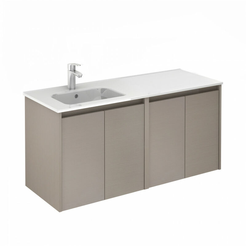 

Mueble de baño 4 puertas Sansa 120x46 Fumé arenado - Royo