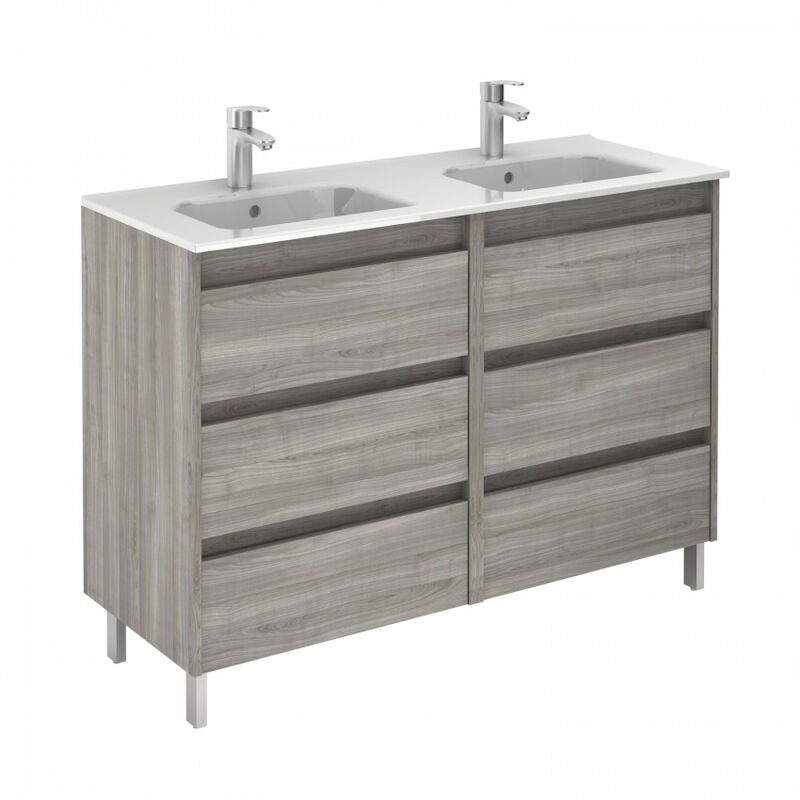 

Mueble de baño 6 cajones Sansa 120x46 Gris arenado - Royo