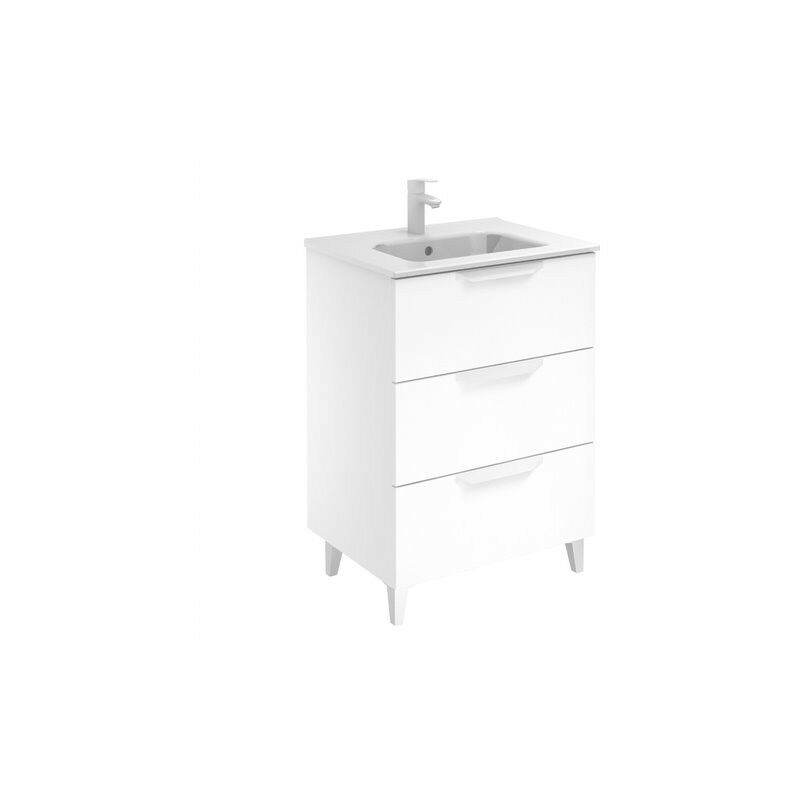 

Mueble de baño 60 Urban con Lavabo Slim 3 cajones Blanco mate