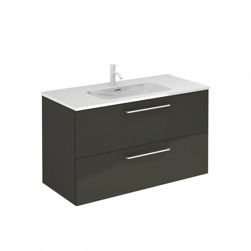 

Mueble de baño 70 Royo Nisy con Lavabo Enzo 2 Cajones Antracita brillo