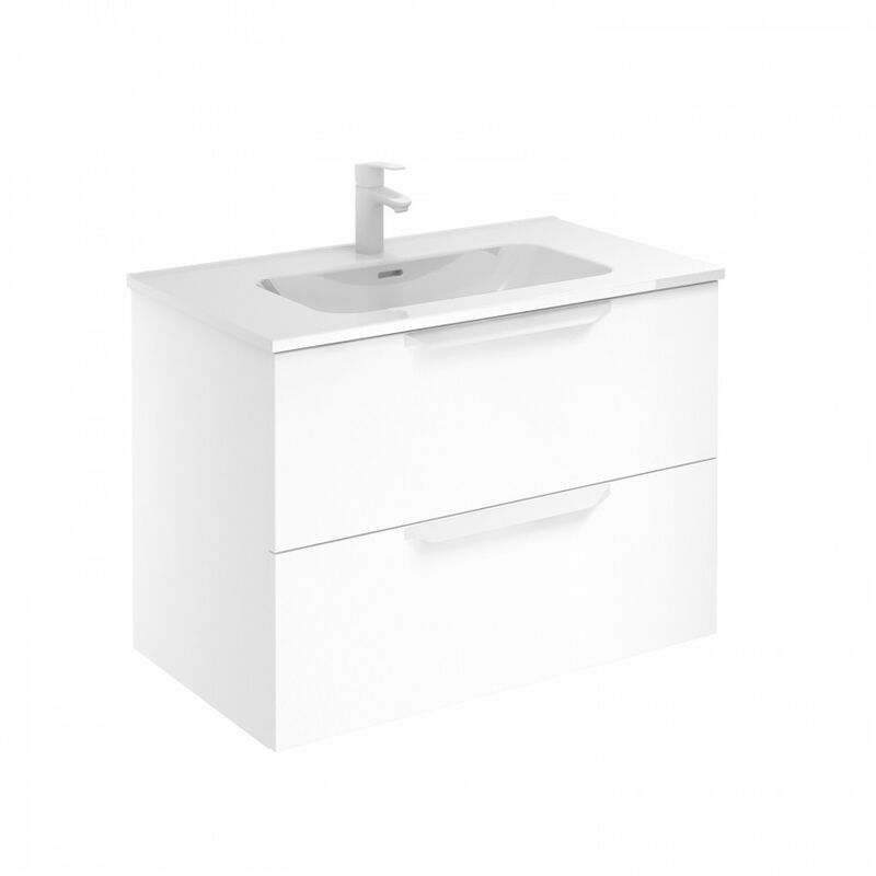 

Mueble de baño 80 Urban con Lavabo Enzo 2 cajones Blanco mate