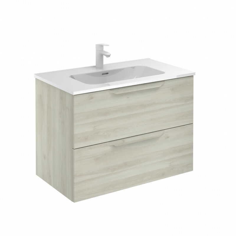 

Mueble de baño 80 Urban con Lavabo Enzo 2 cajones Blanco nature