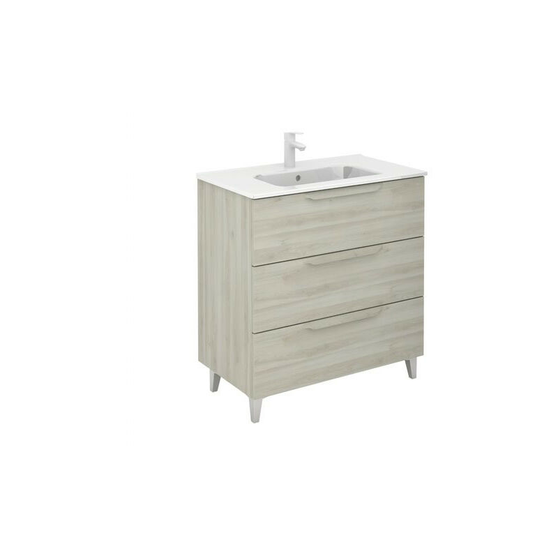 

Mueble de baño 80 Urban con Lavabo Slim 3 cajones Blanco nature